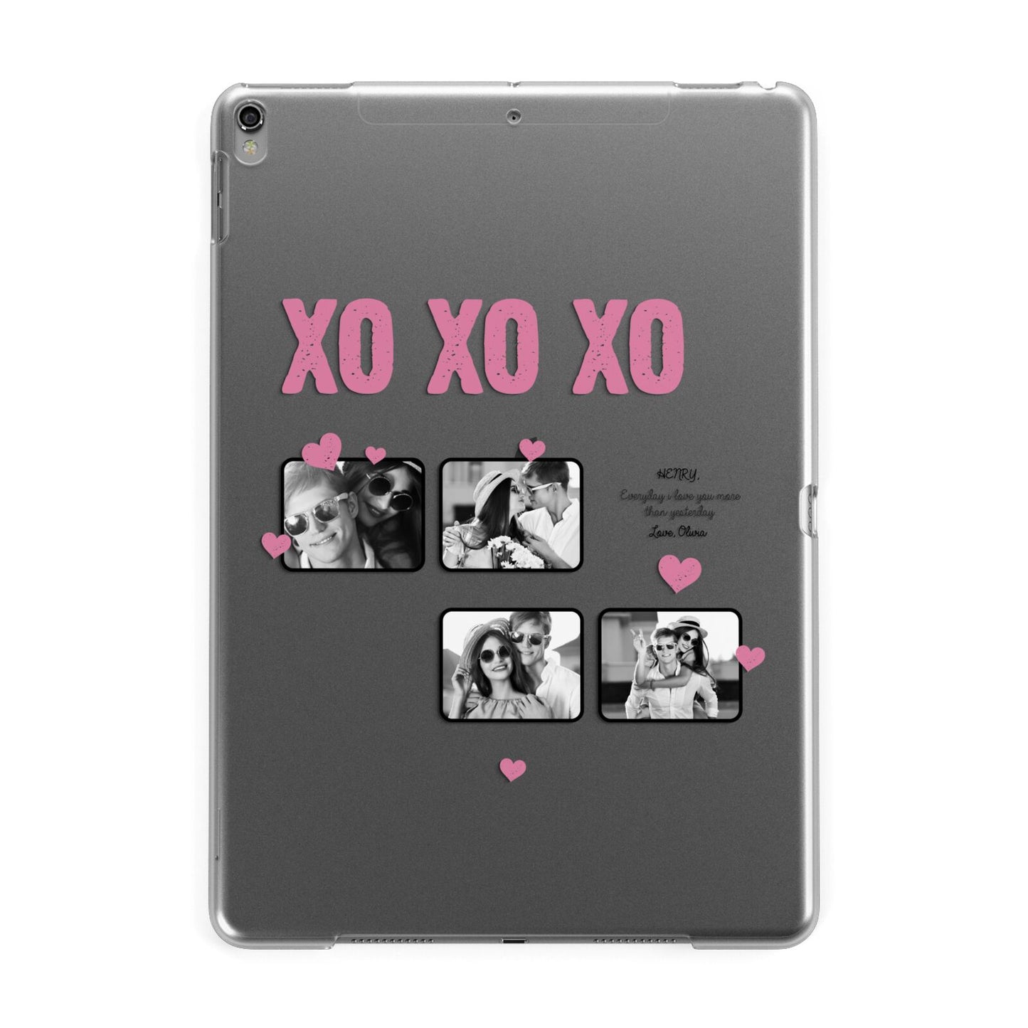 Valentines Day Photo Collage Apple iPad Grey Case