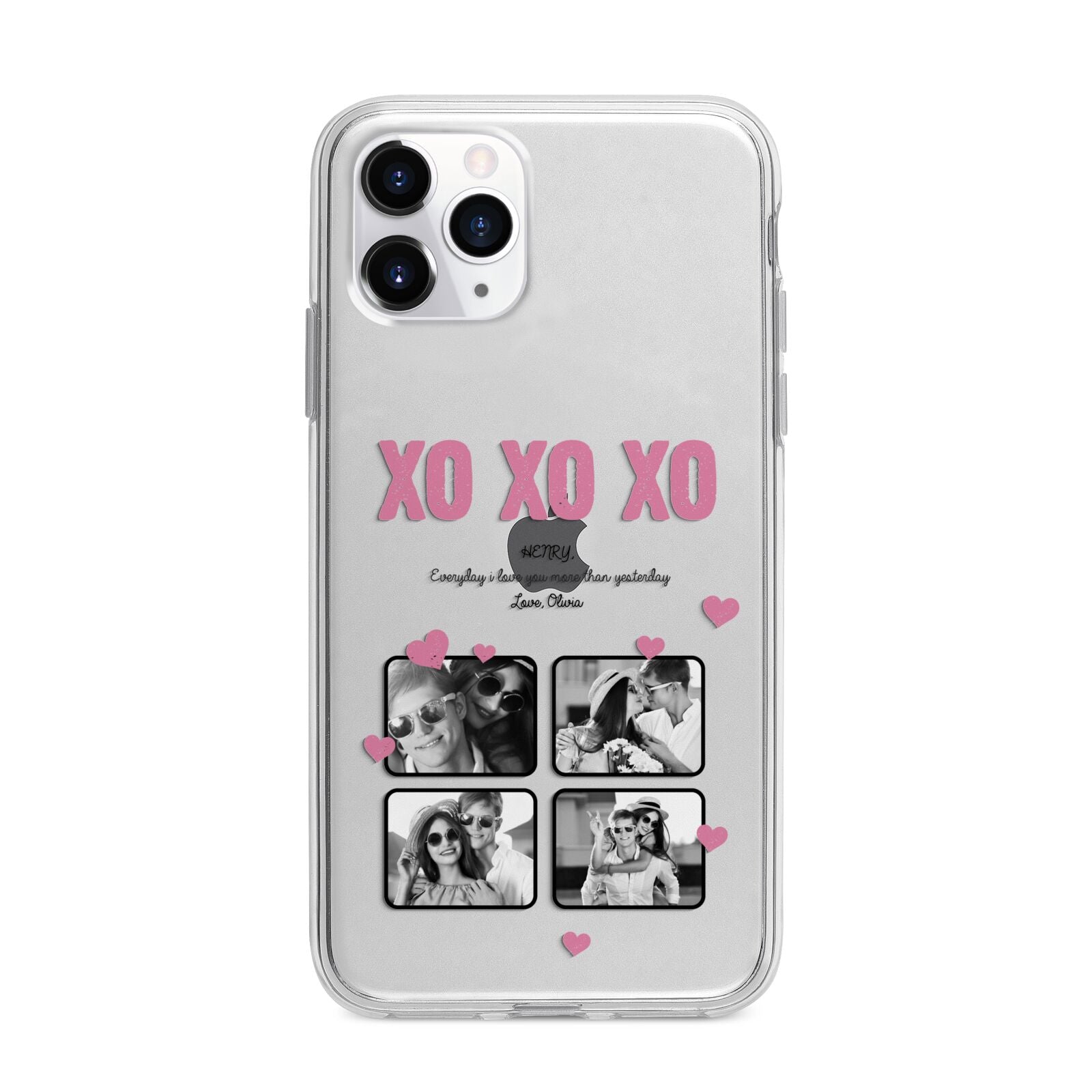 Valentines Day Photo Collage Apple iPhone 11 Pro Max in Silver with Bumper Case