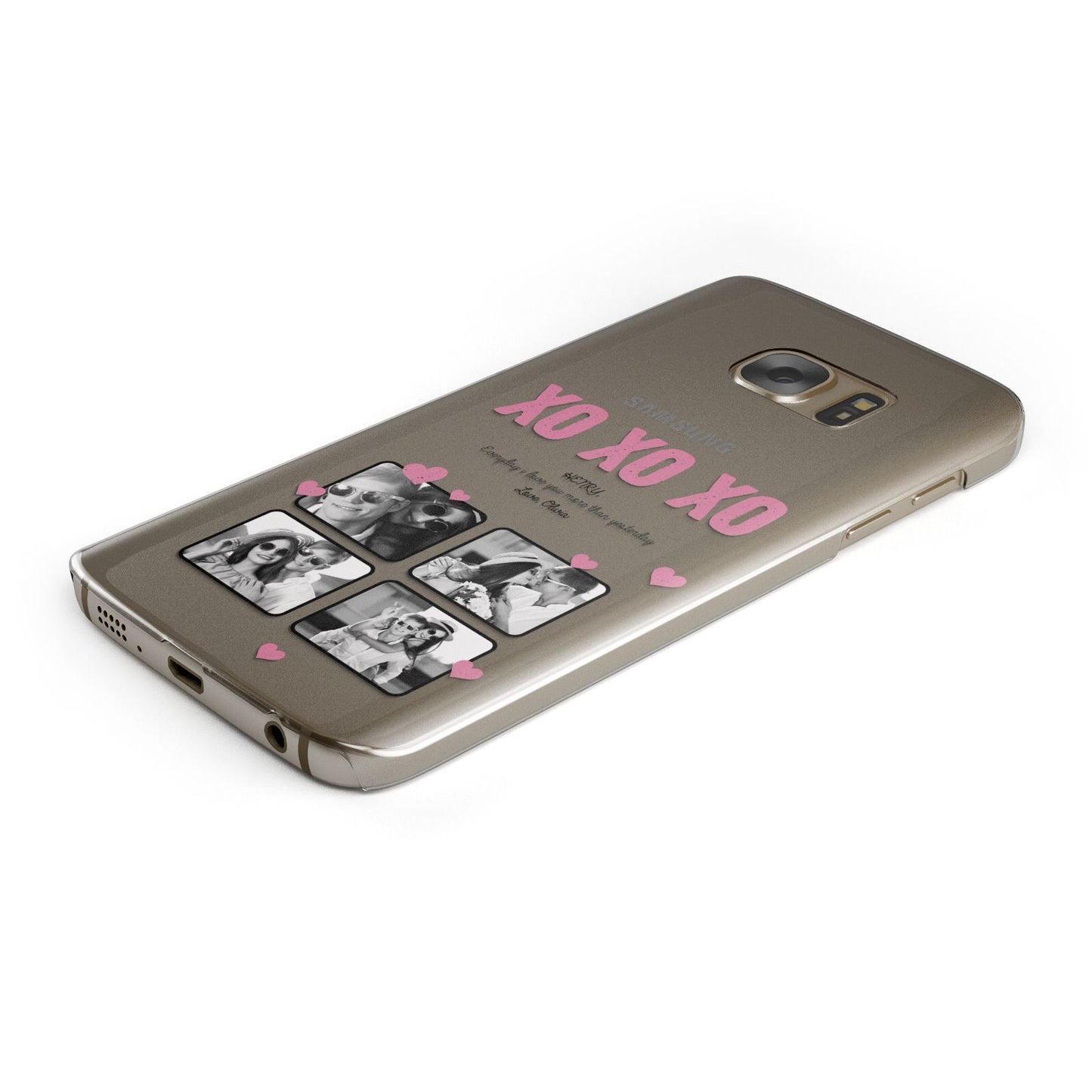 Valentines Day Photo Collage Protective Samsung Galaxy Case Angled Image