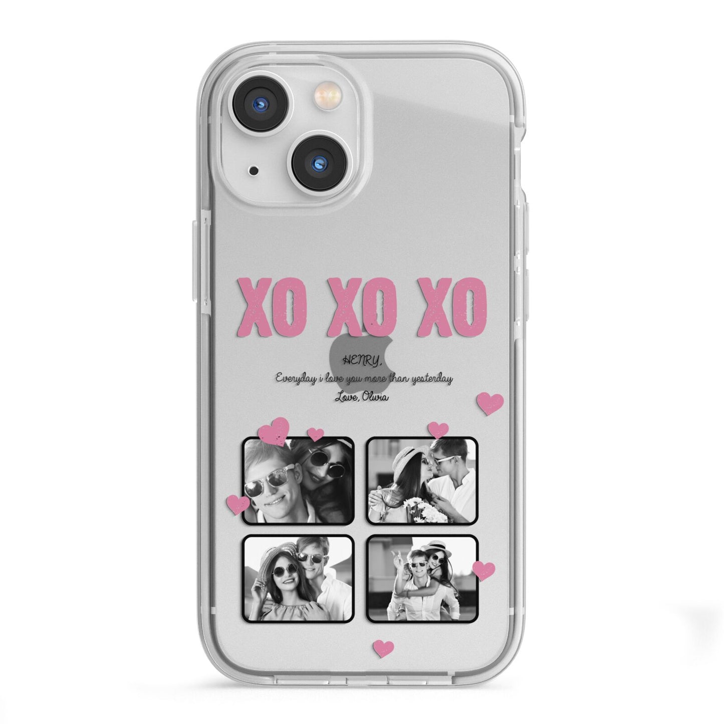 Valentines Day Photo Collage iPhone 13 Mini TPU Impact Case with White Edges