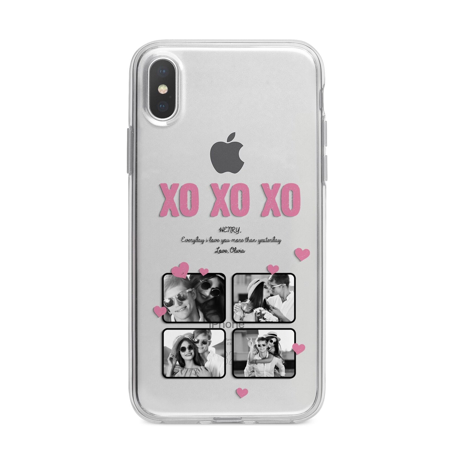 Valentines Day Photo Collage iPhone X Bumper Case on Silver iPhone Alternative Image 1