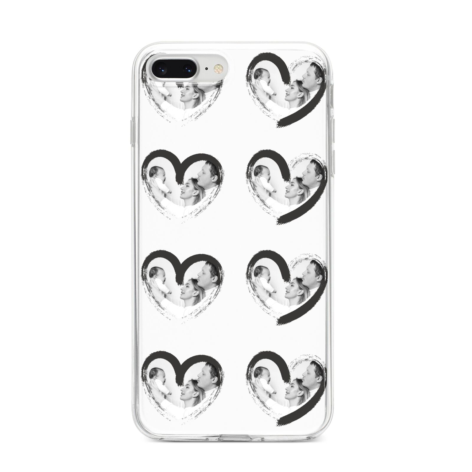 Valentines Day Photo Personalised iPhone 8 Plus Bumper Case on Silver iPhone