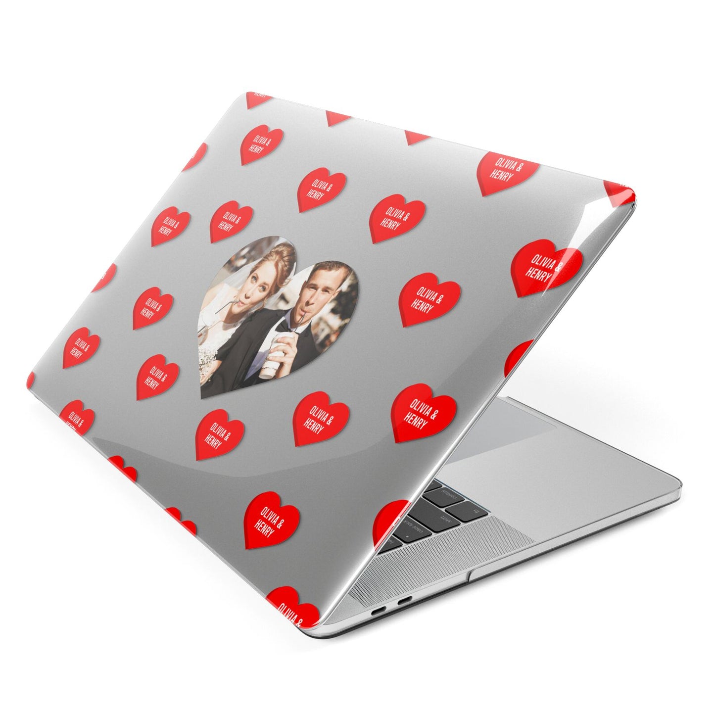 Valentines Day Photo Upload Apple MacBook Case Side View