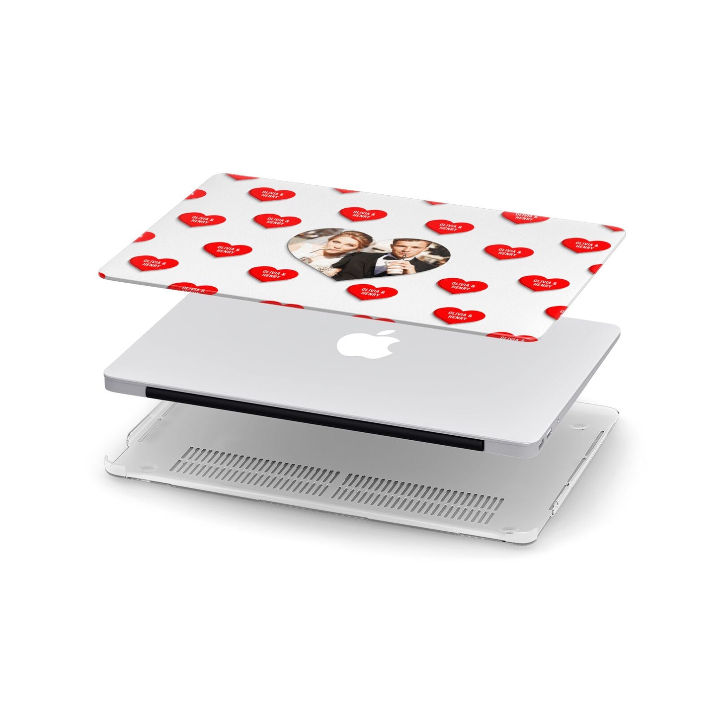Valentines Day Photo Upload Apple MacBook Case in Detail