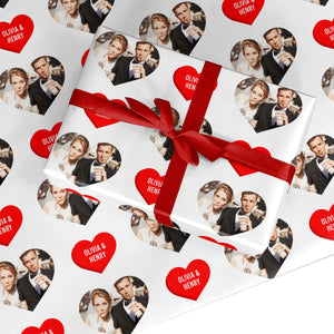 Valentines Day Photo Upload Wrapping Paper