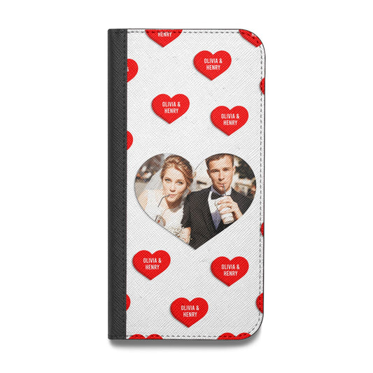 Valentines Day Photo Upload Vegan Leather Flip Samsung Case