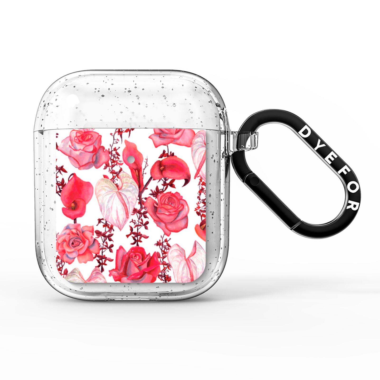 Valentines Flowers AirPods Glitter Case