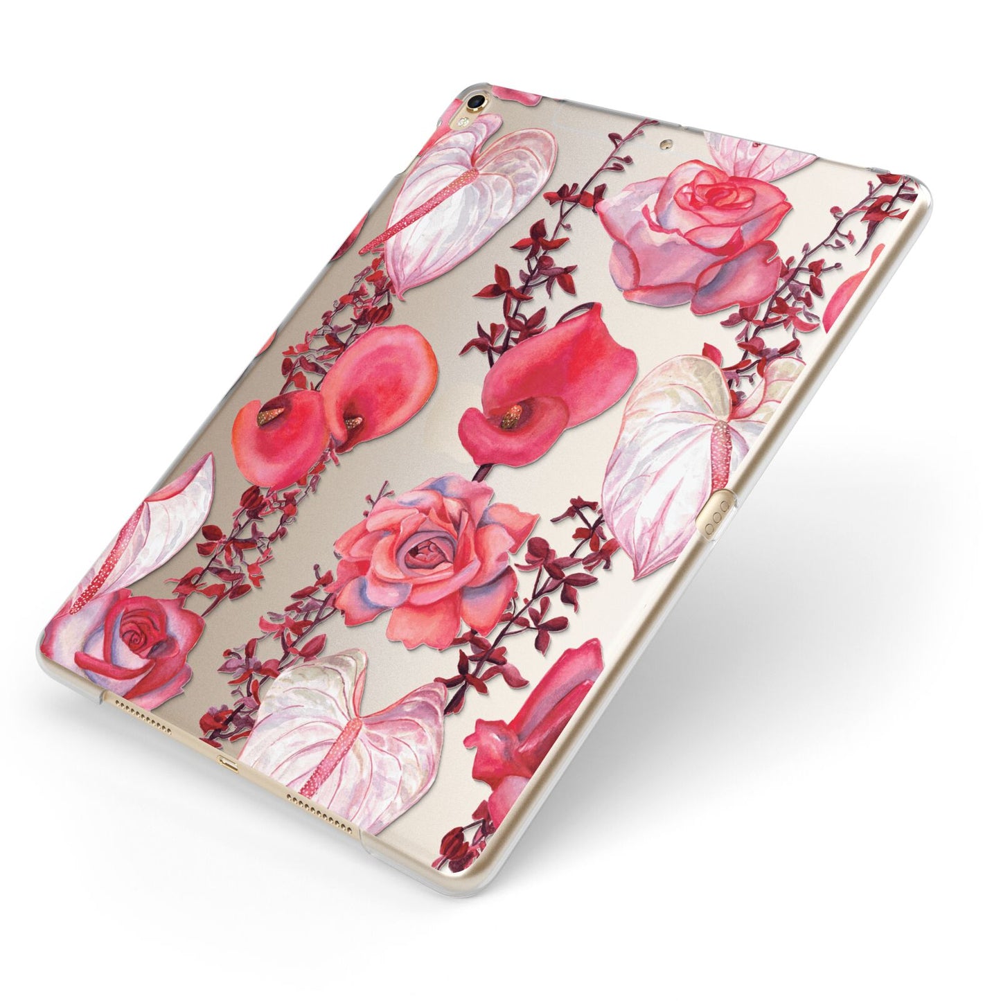 Valentines Flowers Apple iPad Case on Gold iPad Side View