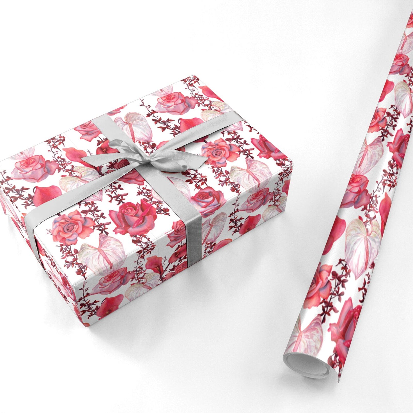 Valentines Flowers Personalised Wrapping Paper