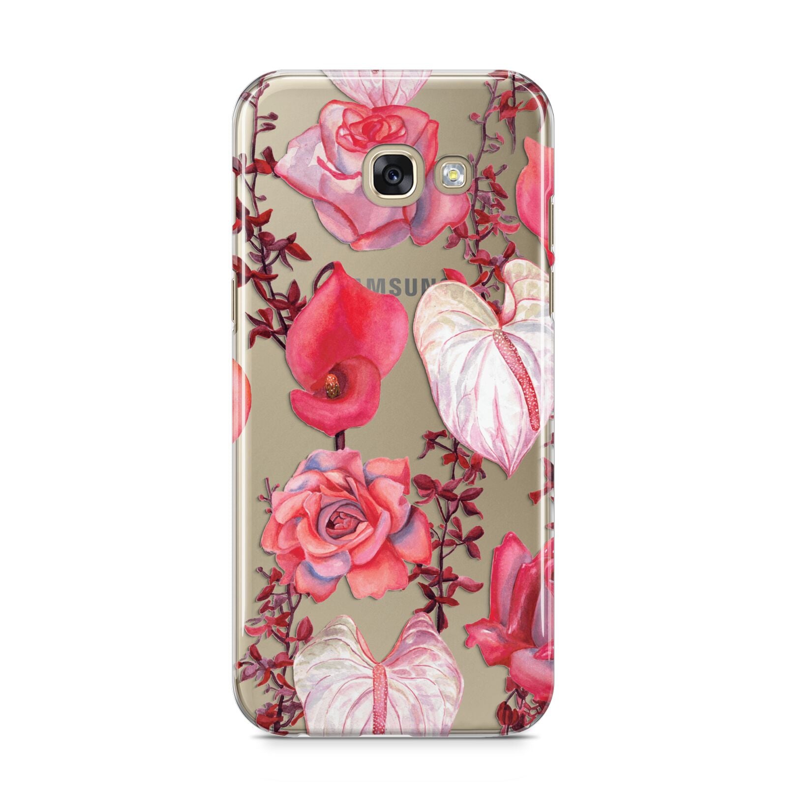 Valentines Flowers Samsung Galaxy A5 2017 Case on gold phone