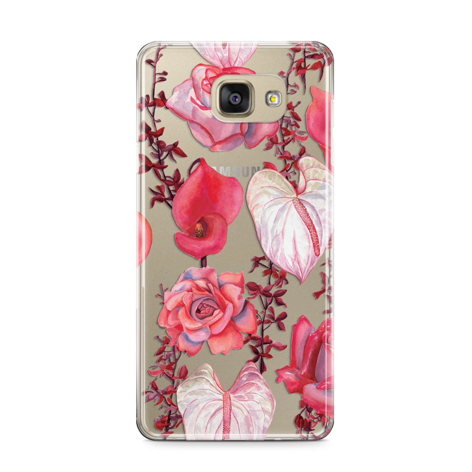 Valentines Flowers Samsung Galaxy A9 2016 Case on gold phone