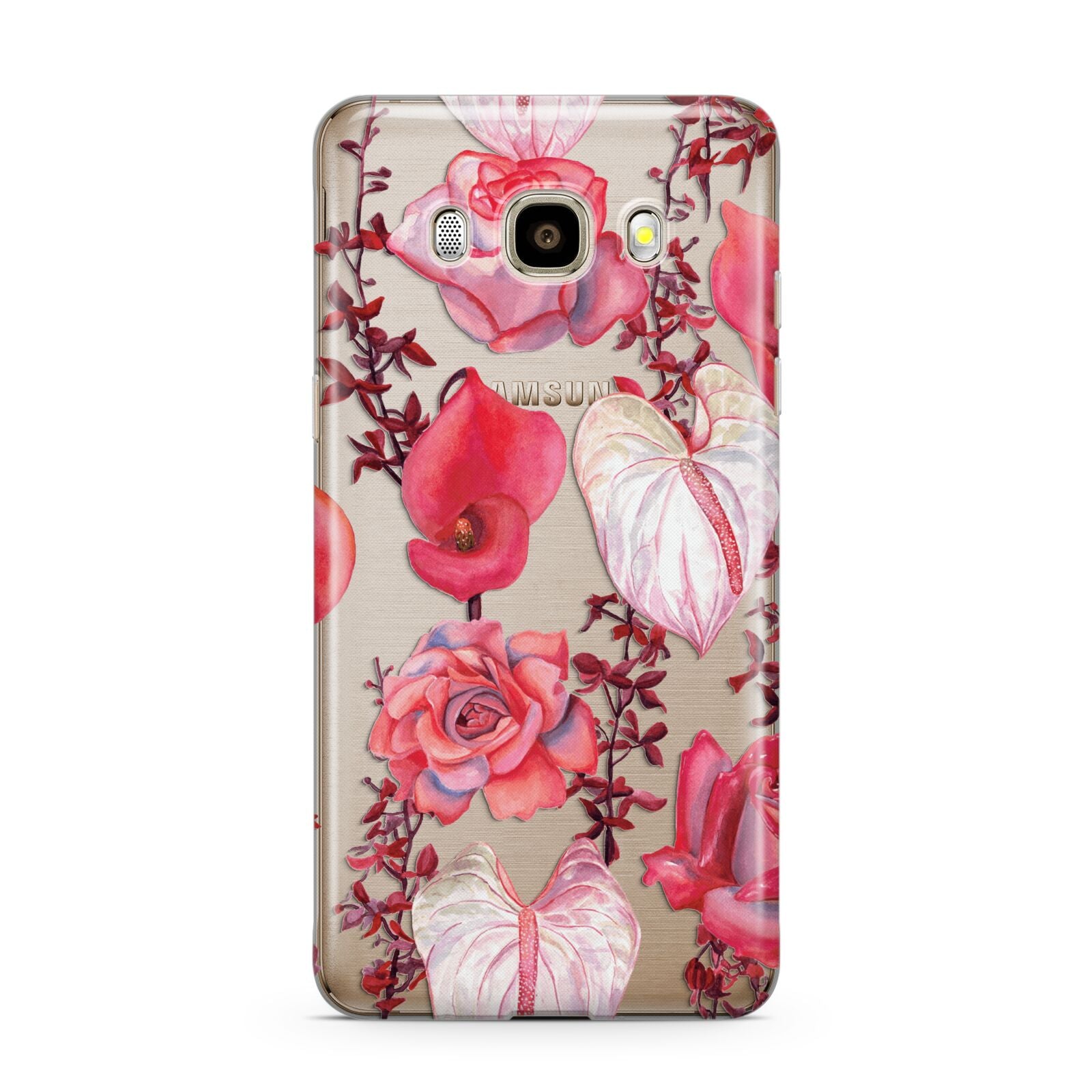 Valentines Flowers Samsung Galaxy J7 2016 Case on gold phone