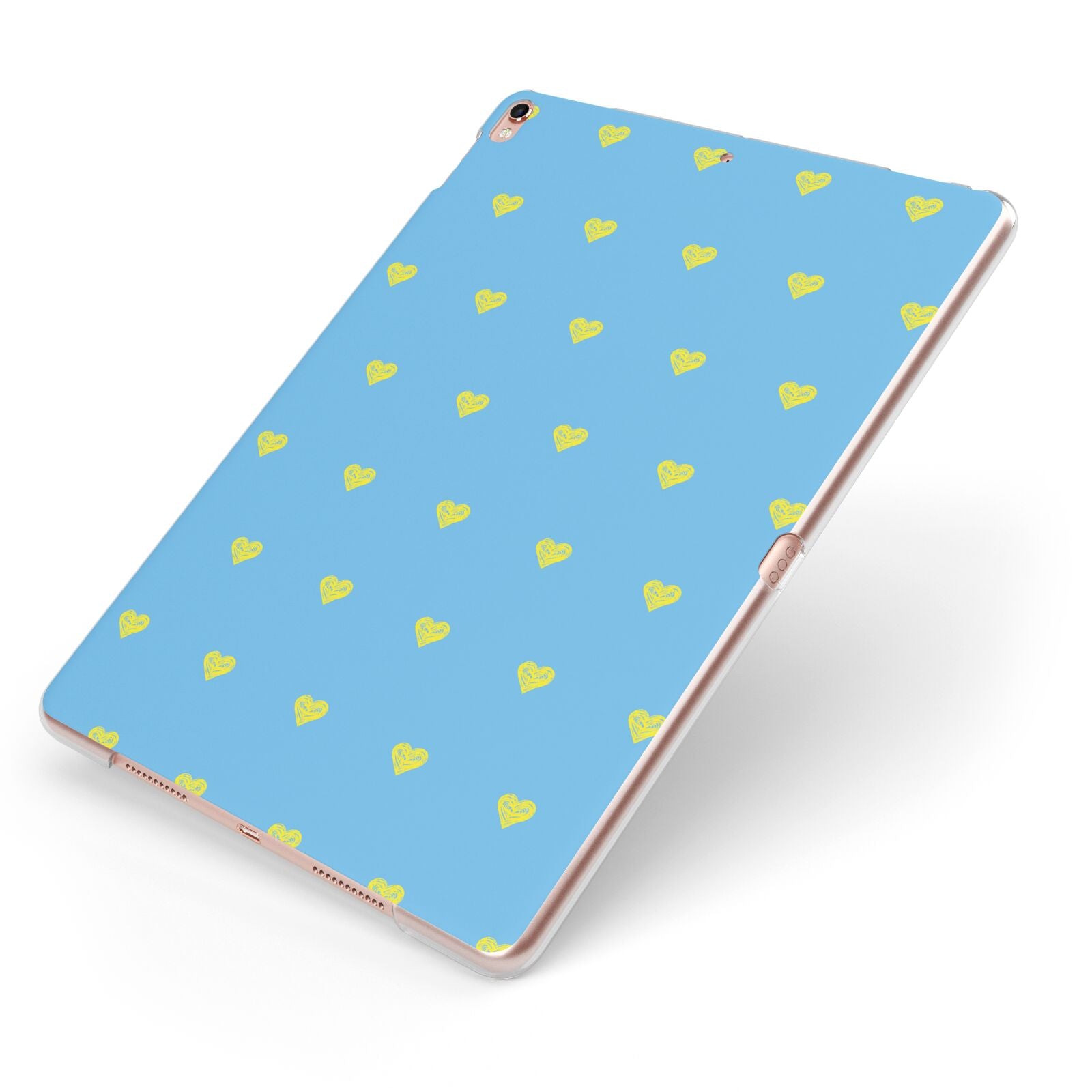 Valentines Hearts Polka Dot Apple iPad Case on Rose Gold iPad Side View