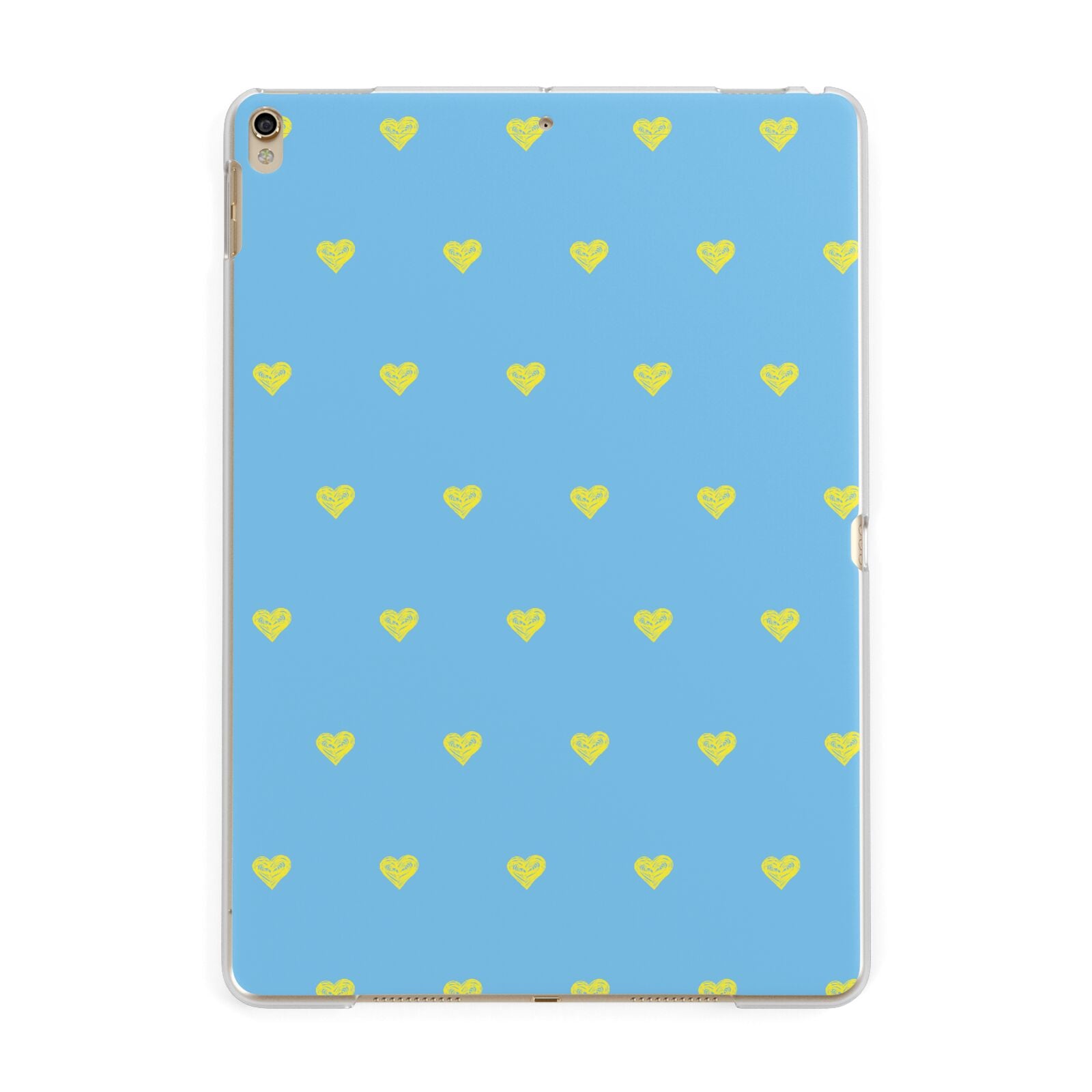 Valentines Hearts Polka Dot Apple iPad Gold Case