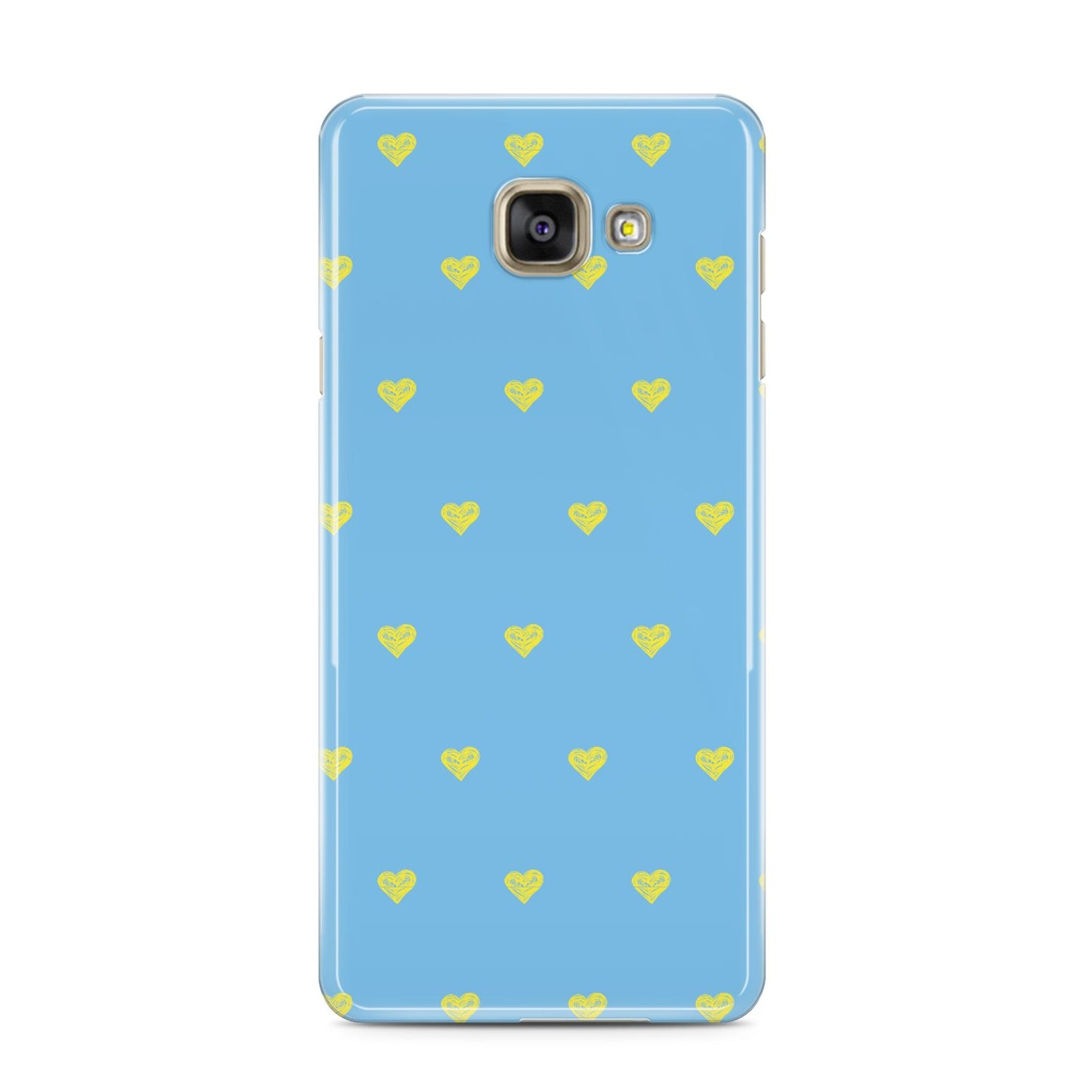 Valentines Hearts Polka Dot Samsung Galaxy A3 2016 Case on gold phone