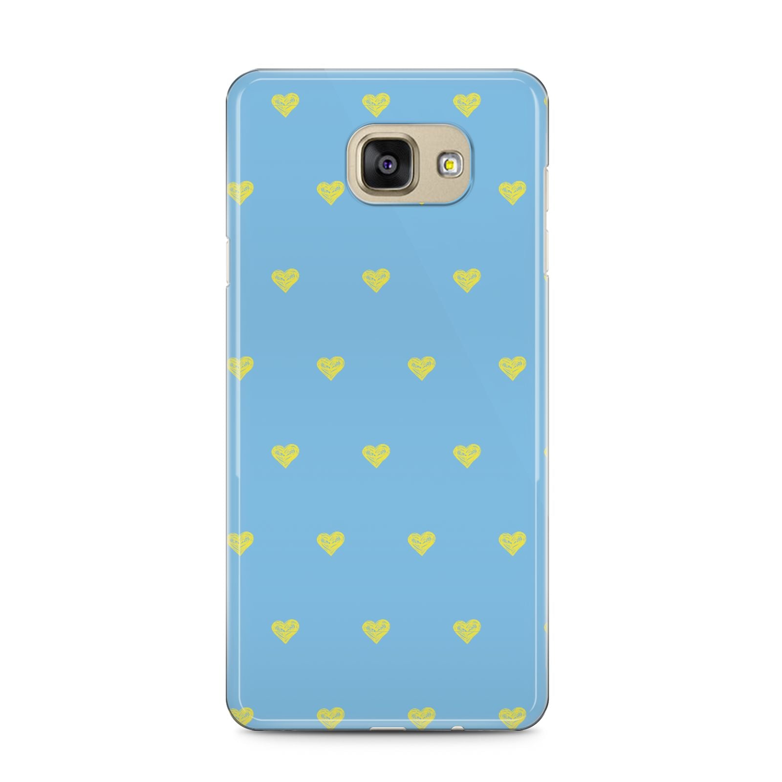 Valentines Hearts Polka Dot Samsung Galaxy A5 2016 Case on gold phone