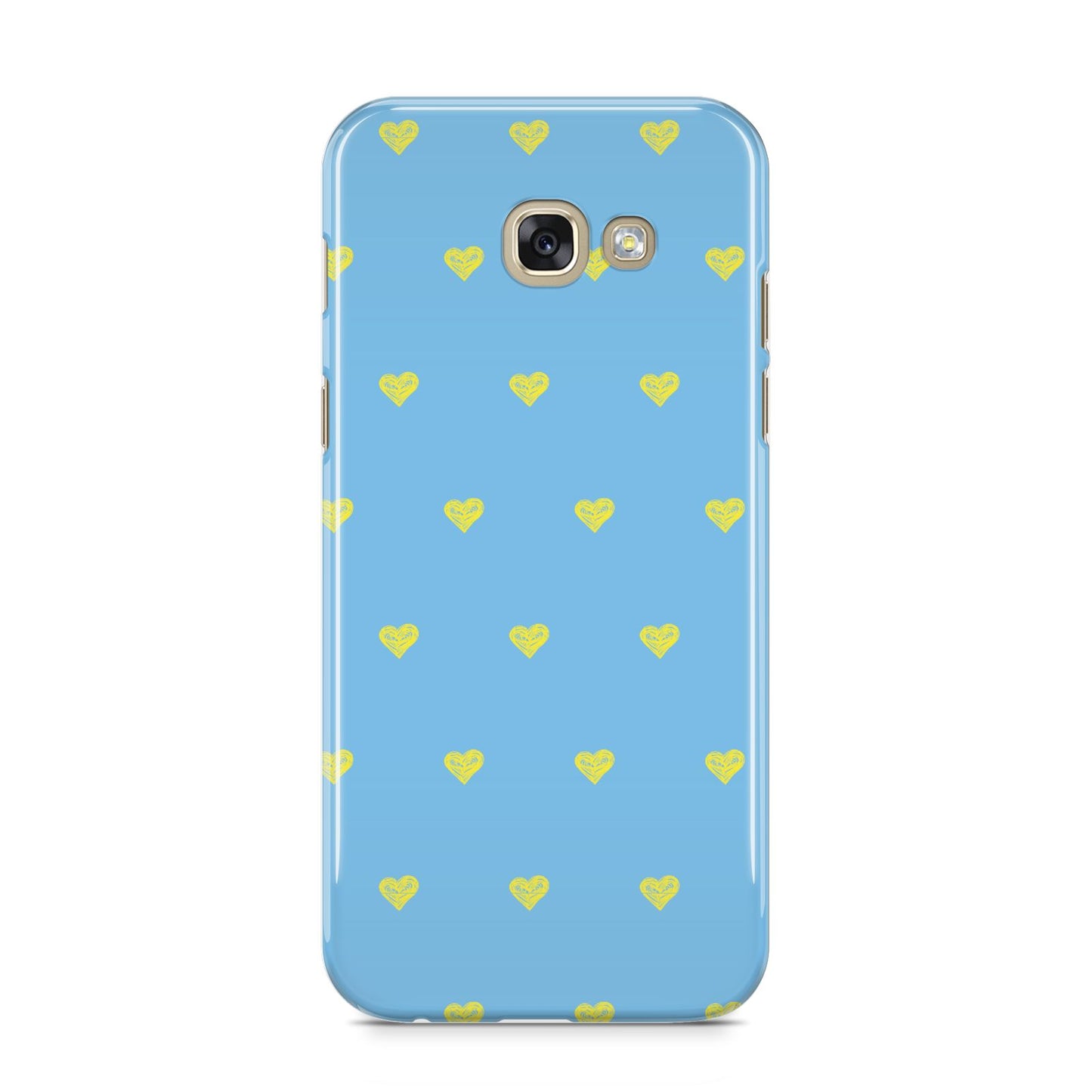 Valentines Hearts Polka Dot Samsung Galaxy A5 2017 Case on gold phone