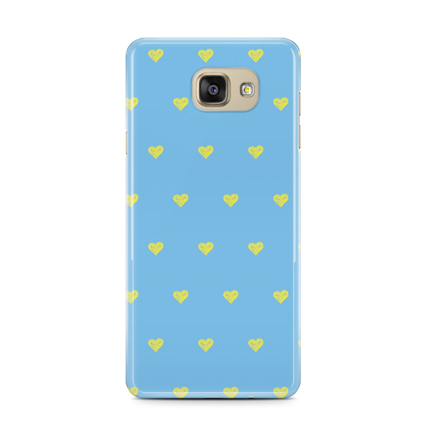 Valentines Hearts Polka Dot Samsung Galaxy A7 2016 Case on gold phone