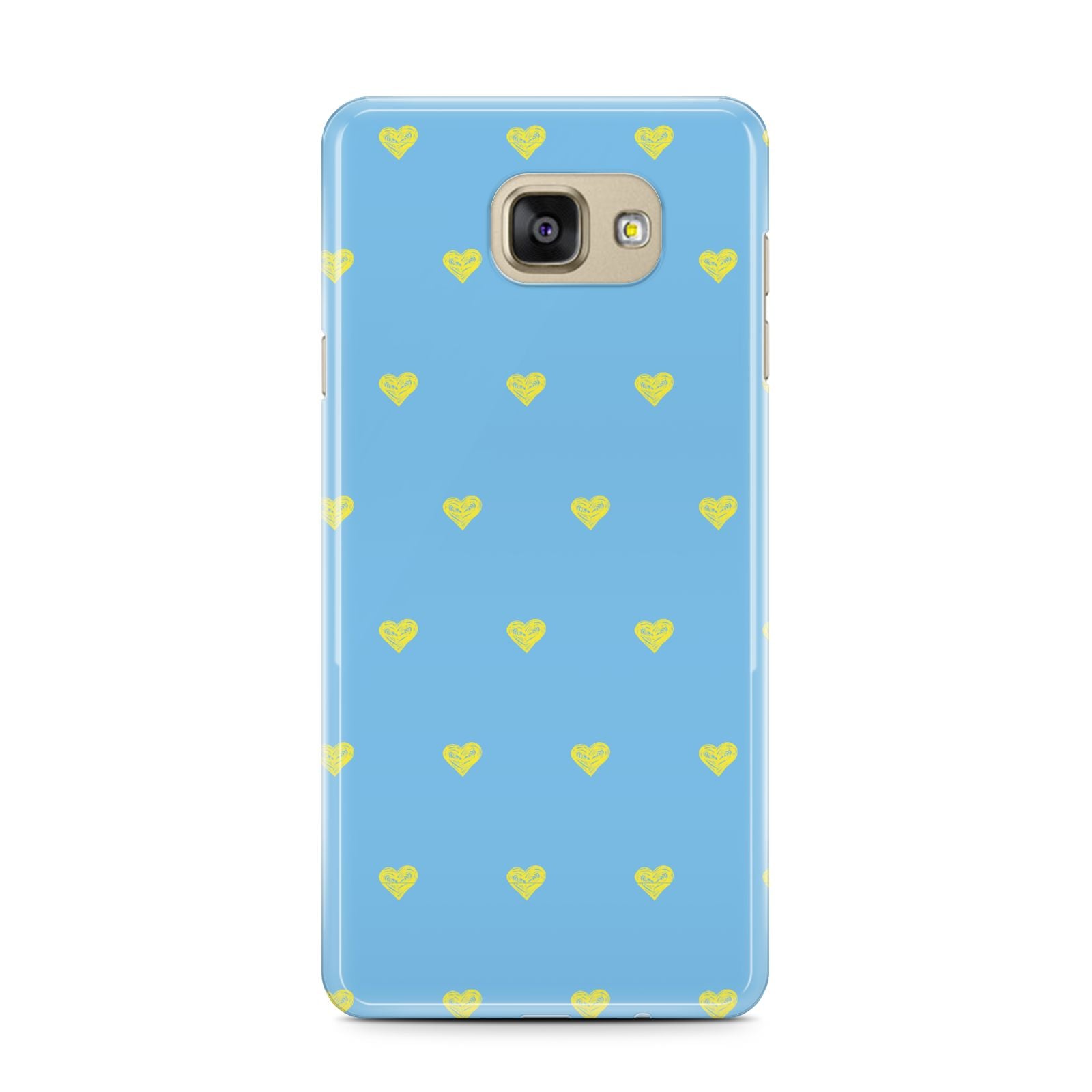 Valentines Hearts Polka Dot Samsung Galaxy A7 2016 Case on gold phone