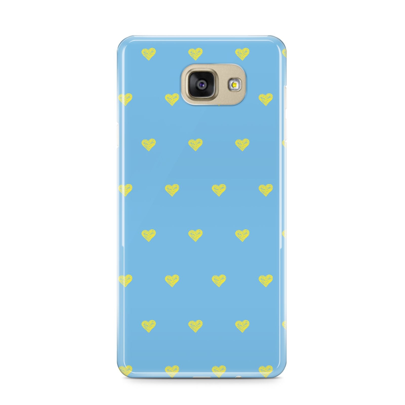 Valentines Hearts Polka Dot Samsung Galaxy A9 2016 Case on gold phone