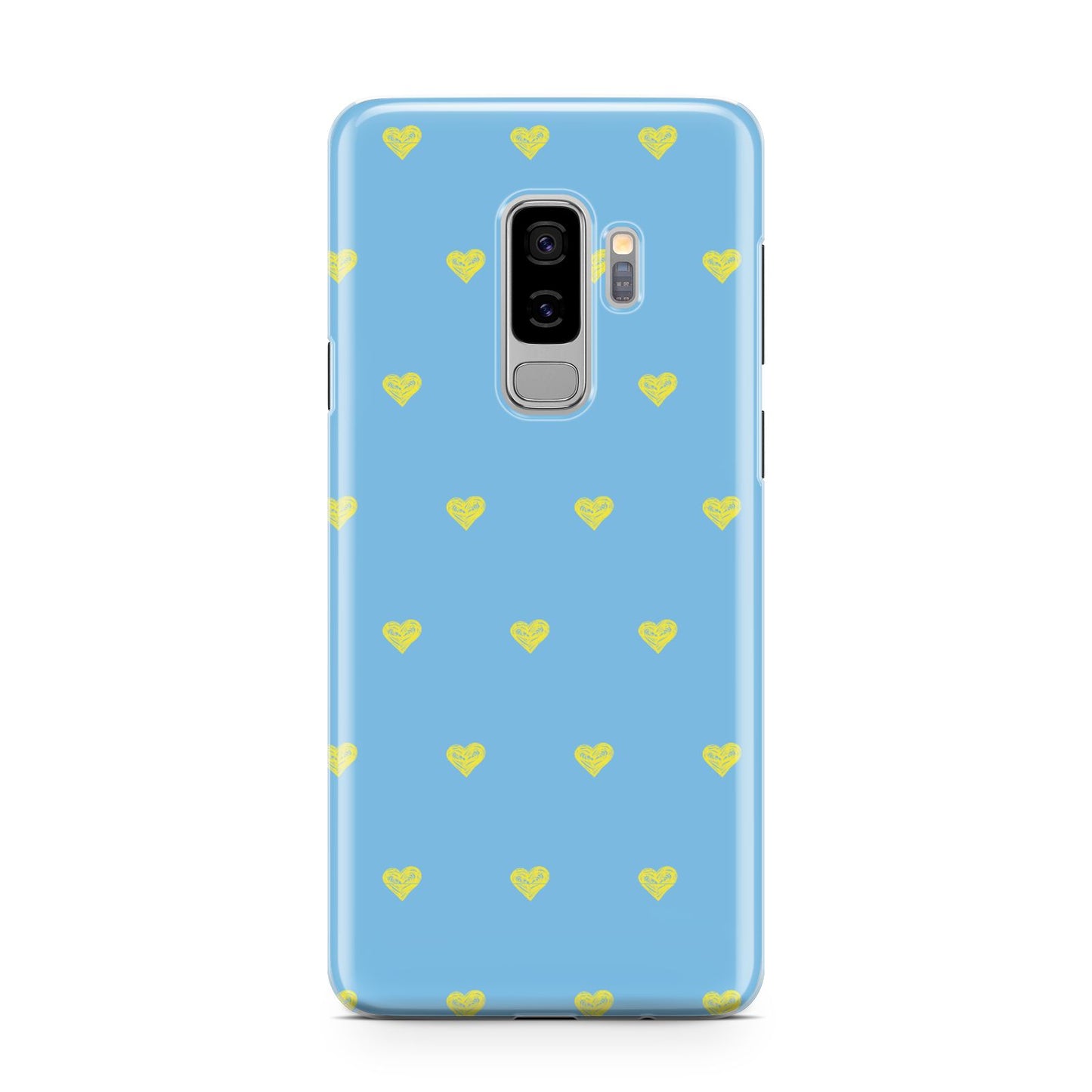 Valentines Hearts Polka Dot Samsung Galaxy S9 Plus Case on Silver phone