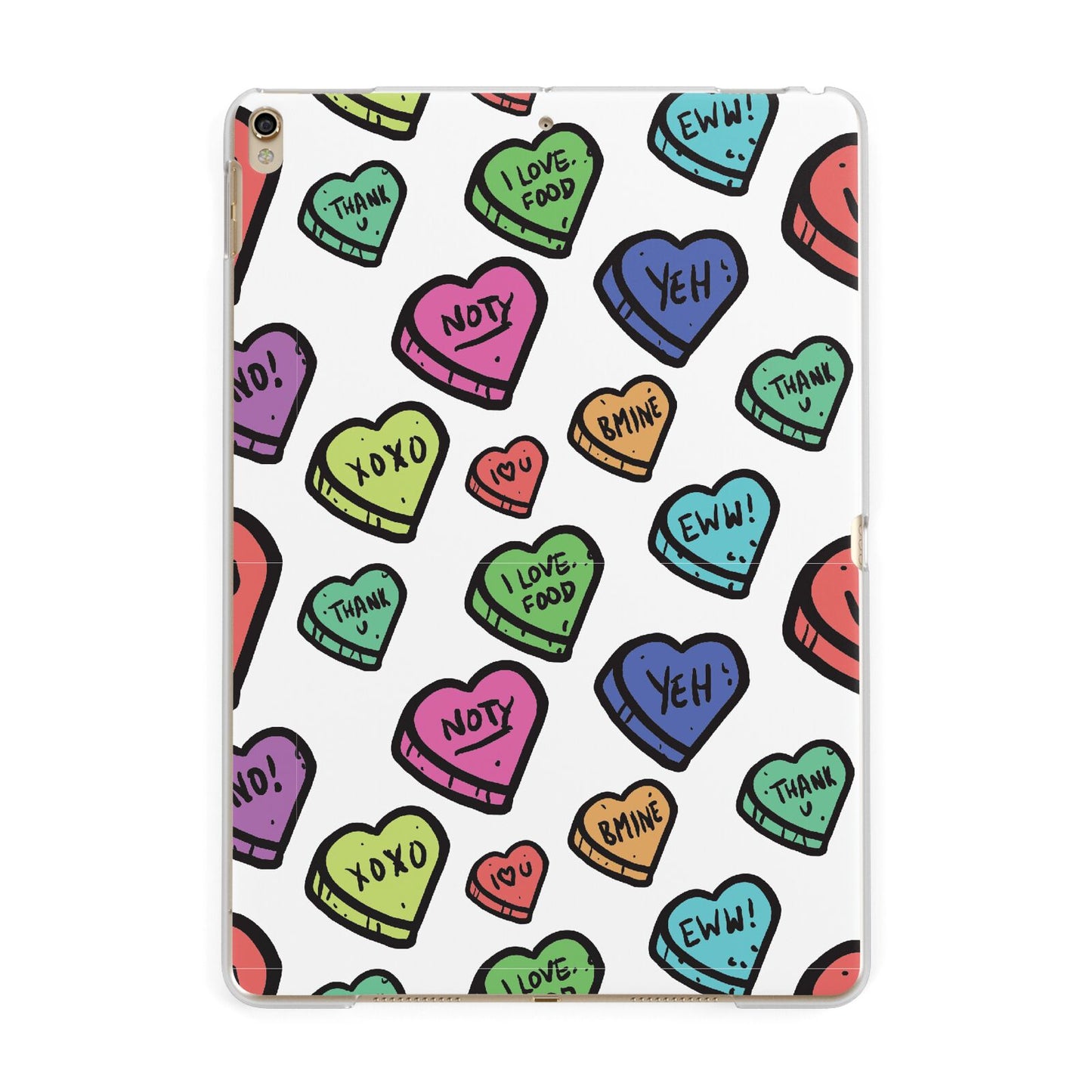 Valentines Love Heart Sweets Apple iPad Gold Case