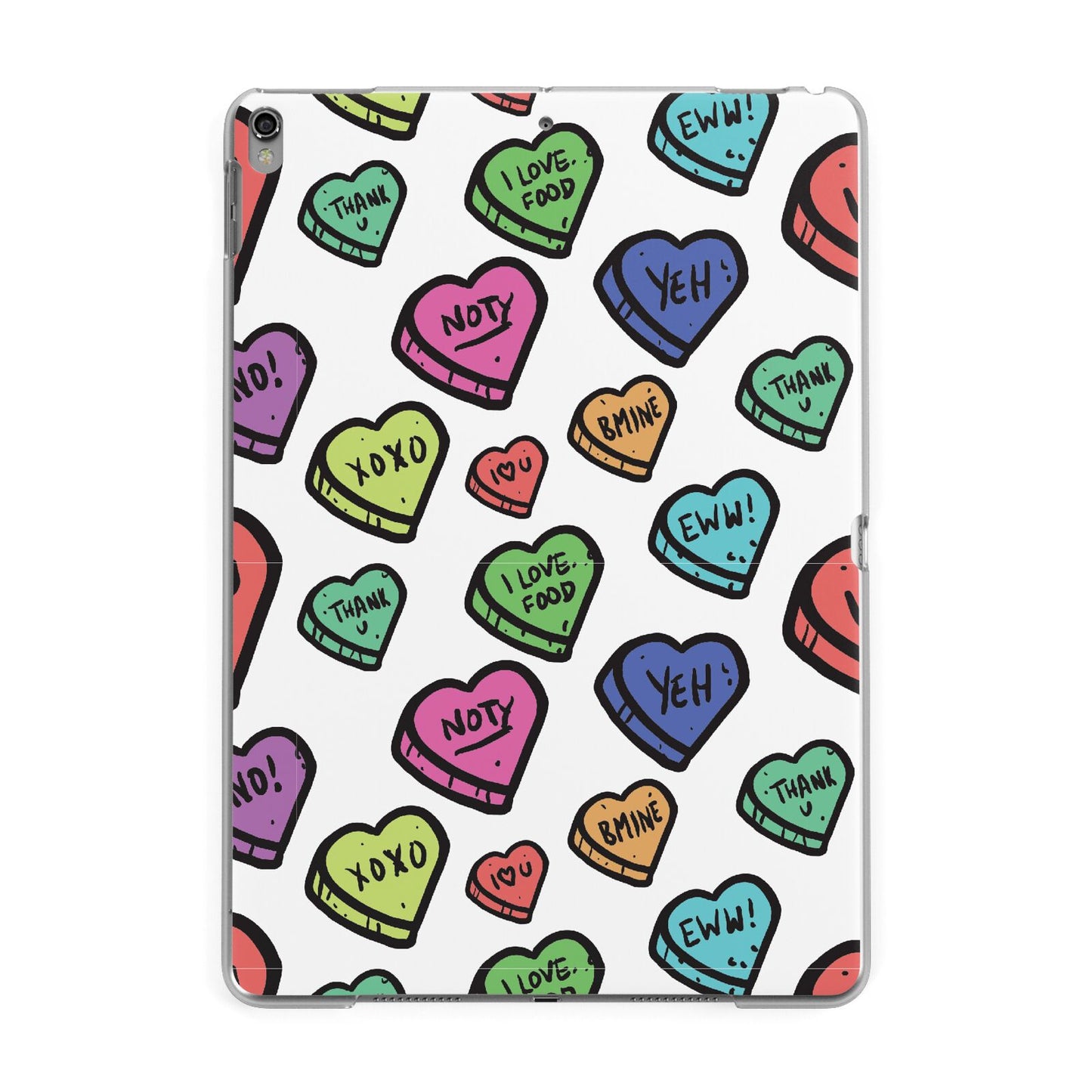 Valentines Love Heart Sweets Apple iPad Grey Case