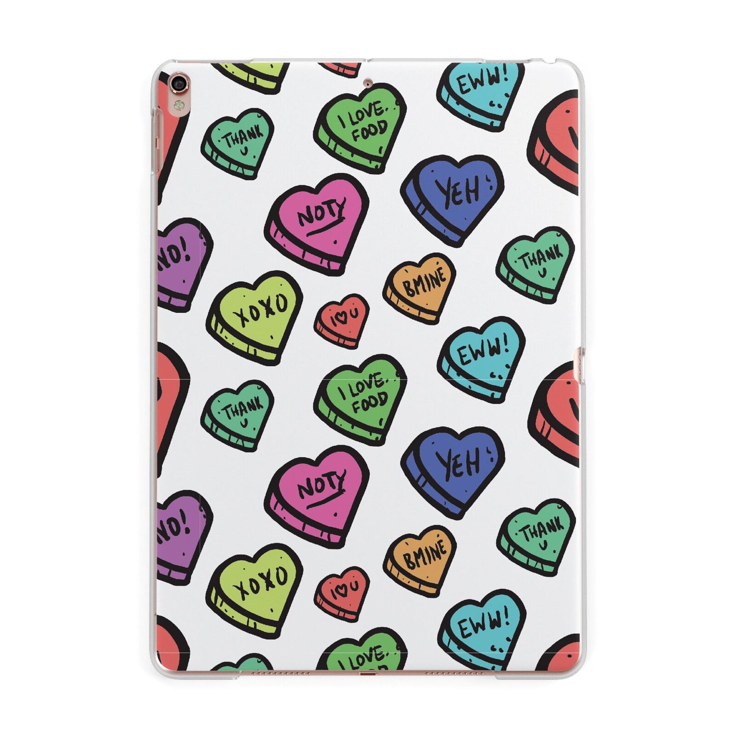 Valentines Love Heart Sweets Apple iPad Rose Gold Case