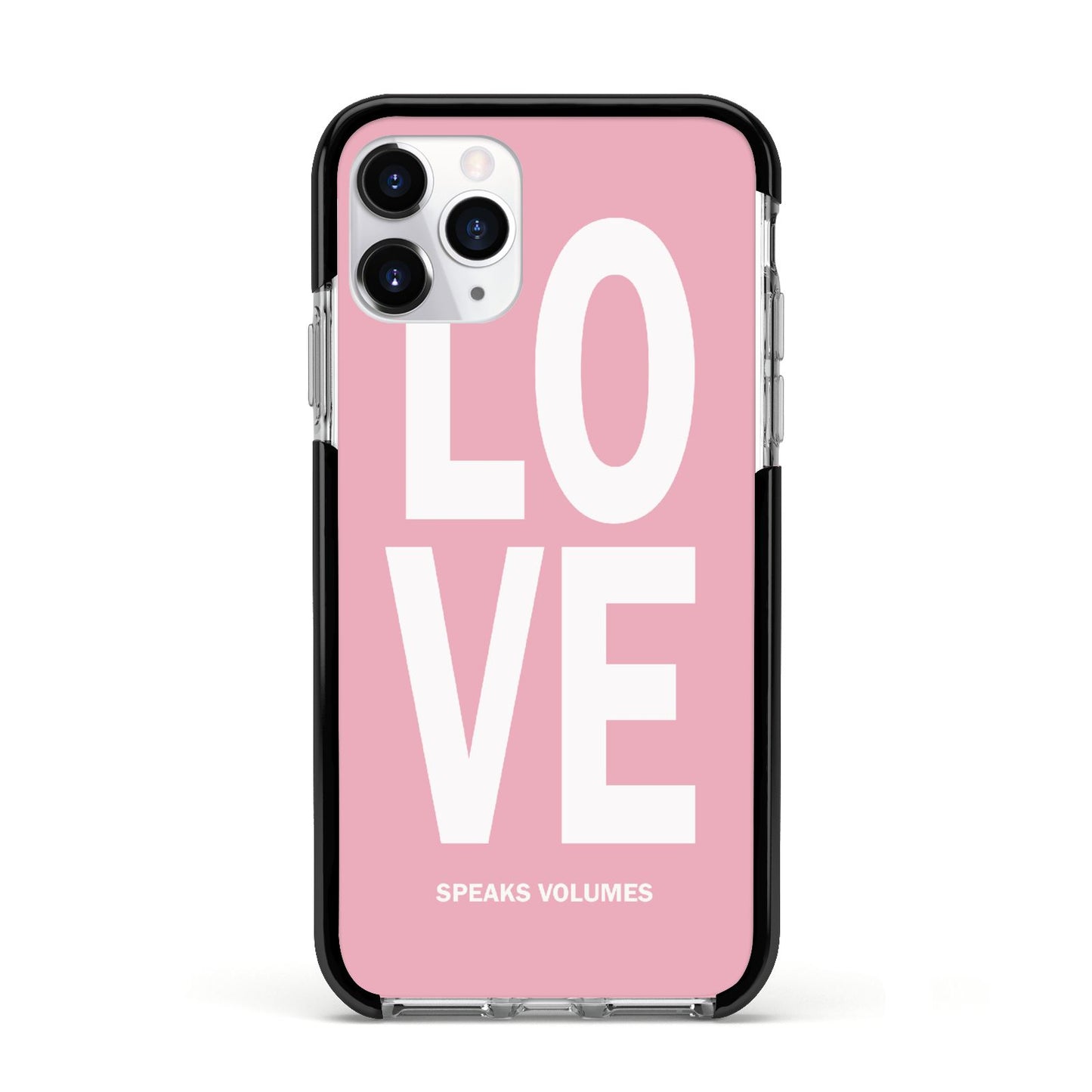 Valentines Love Speaks Volumes Apple iPhone 11 Pro in Silver with Black Impact Case