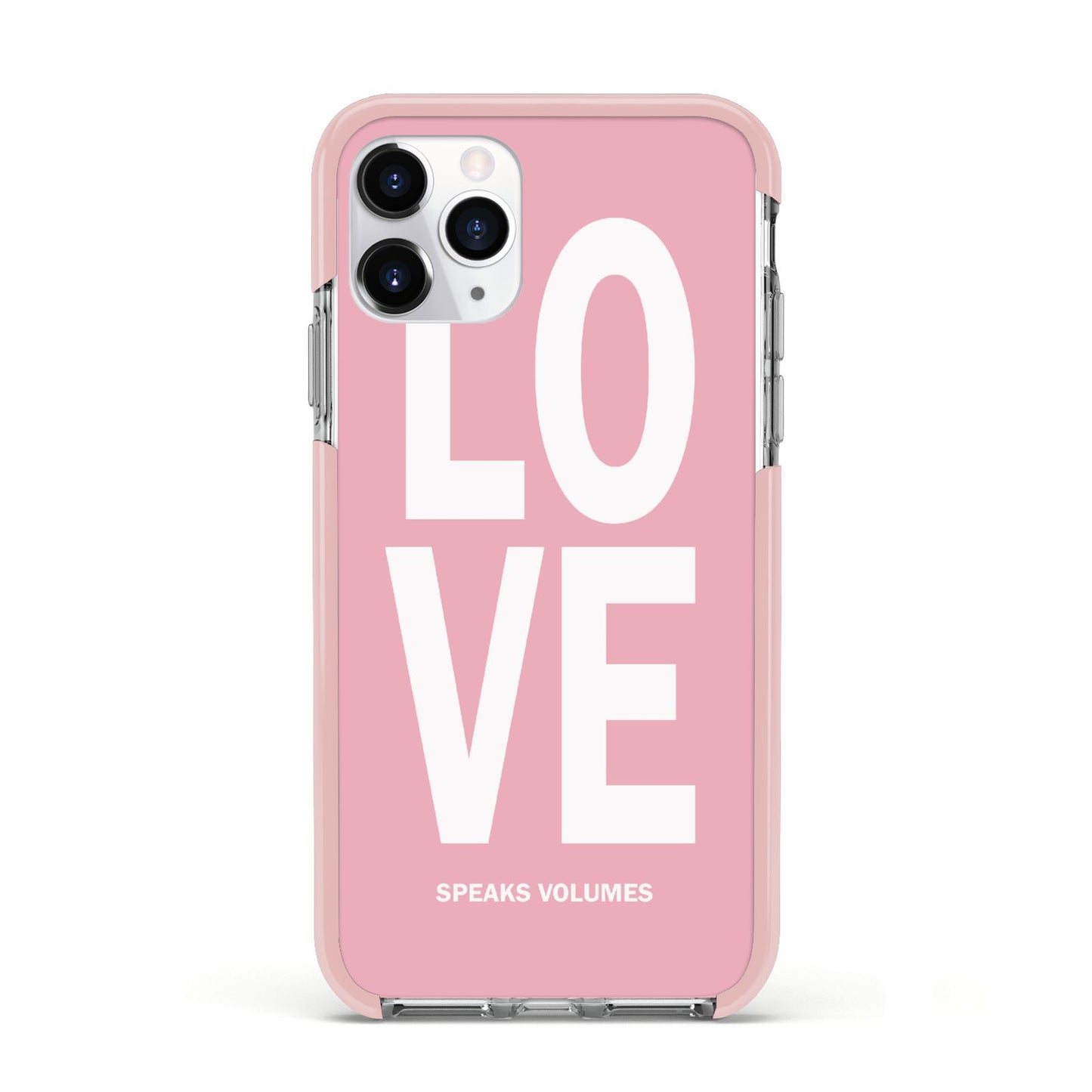 Valentines Love Speaks Volumes Apple iPhone 11 Pro in Silver with Pink Impact Case