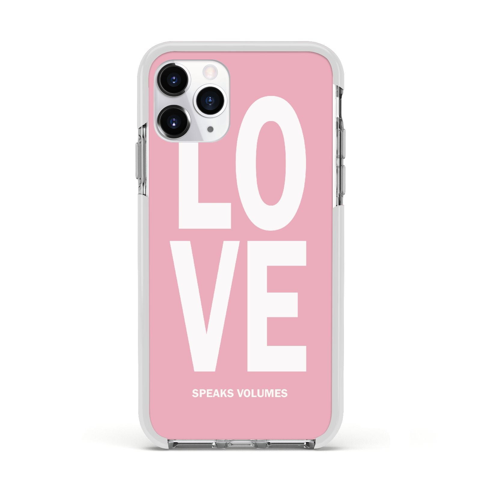 Valentines Love Speaks Volumes Apple iPhone 11 Pro in Silver with White Impact Case