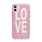 Valentines Love Speaks Volumes Apple iPhone 11 in White with Bumper Case