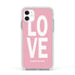Valentines Love Speaks Volumes Apple iPhone 11 in White with White Impact Case