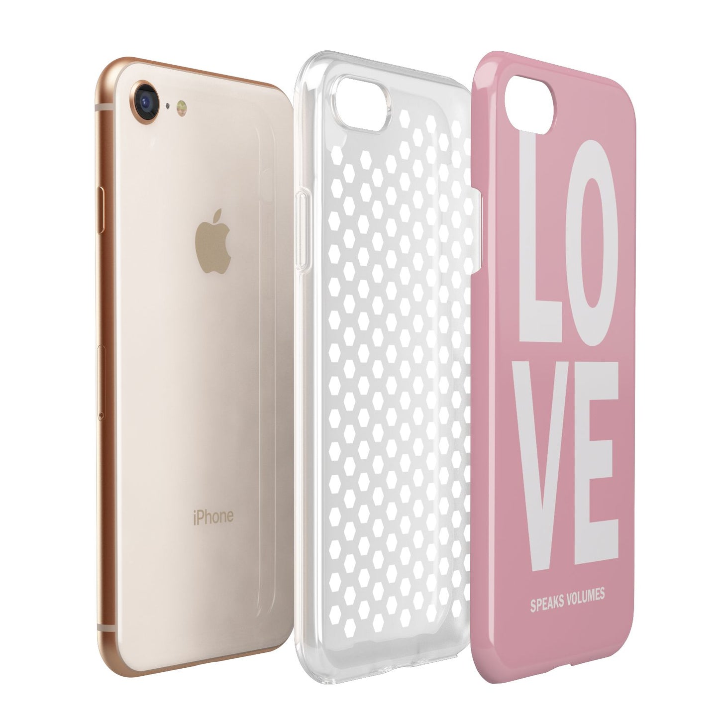 Valentines Love Speaks Volumes Apple iPhone 7 8 3D Tough Case Expanded View