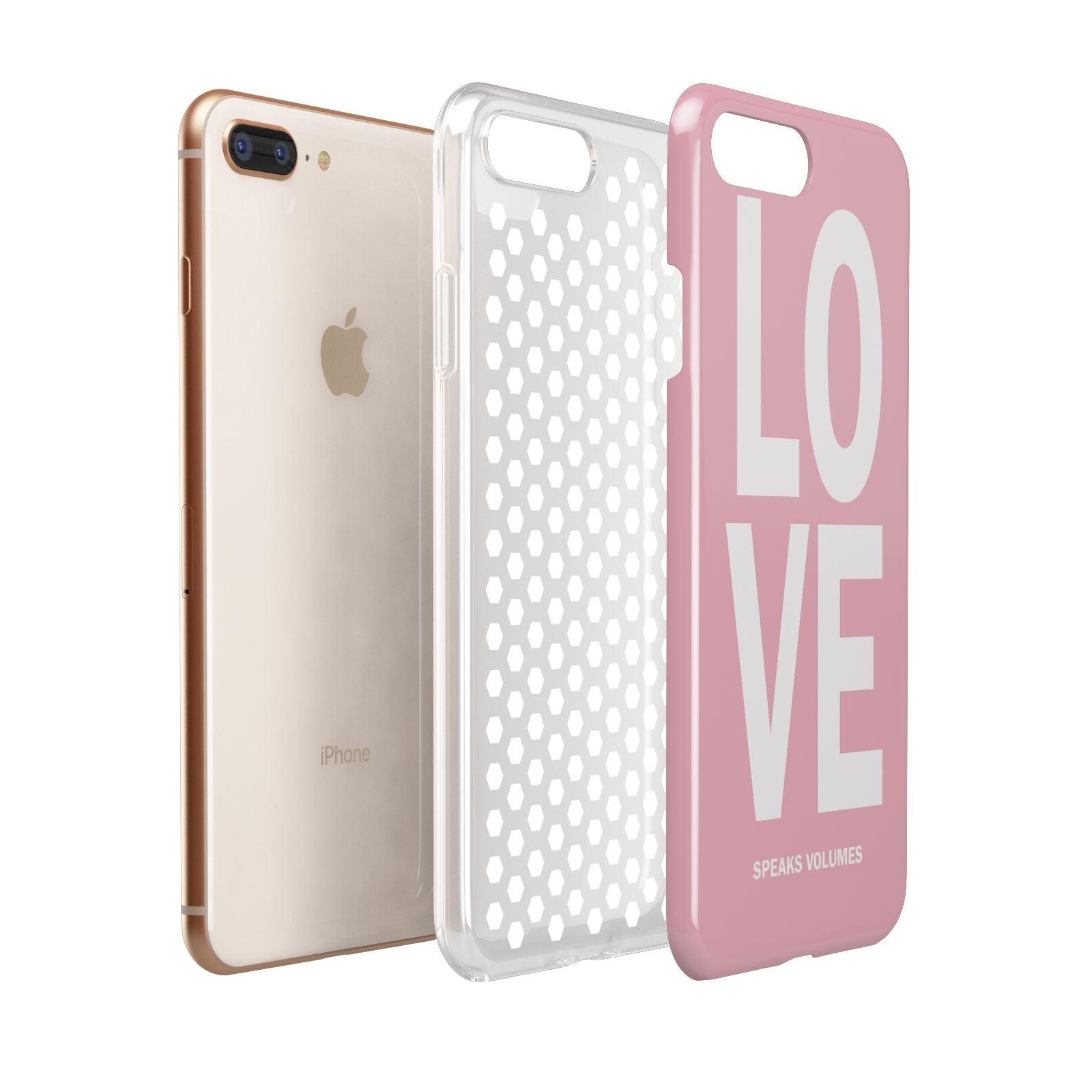 Valentines Love Speaks Volumes Apple iPhone 7 8 Plus 3D Tough Case Expanded View