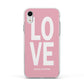 Valentines Love Speaks Volumes Apple iPhone XR Impact Case White Edge on Silver Phone