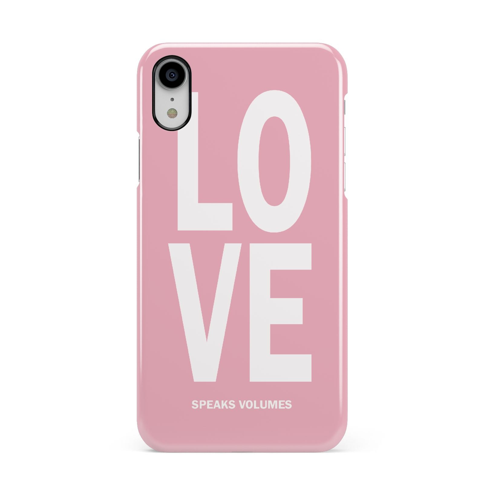 Valentines Love Speaks Volumes Apple iPhone XR White 3D Snap Case