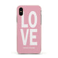 Valentines Love Speaks Volumes Apple iPhone Xs Impact Case Pink Edge on Gold Phone