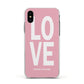 Valentines Love Speaks Volumes Apple iPhone Xs Impact Case White Edge on Black Phone