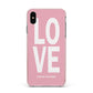 Valentines Love Speaks Volumes Apple iPhone Xs Max Impact Case Pink Edge on Black Phone