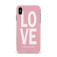 Valentines Love Speaks Volumes Apple iPhone Xs Max Impact Case Pink Edge on Gold Phone