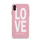 Valentines Love Speaks Volumes Apple iPhone Xs Max Impact Case White Edge on Black Phone
