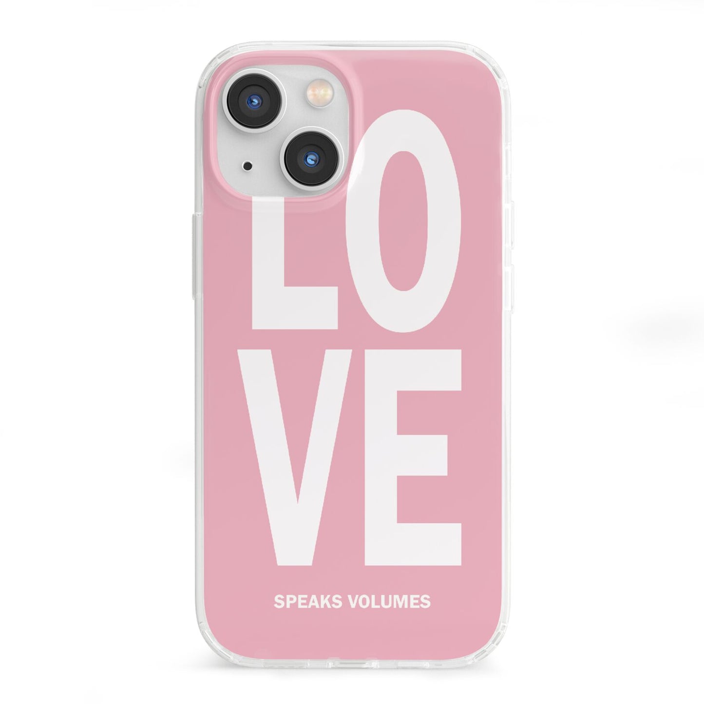 Valentines Love Speaks Volumes iPhone 13 Mini Clear Bumper Case