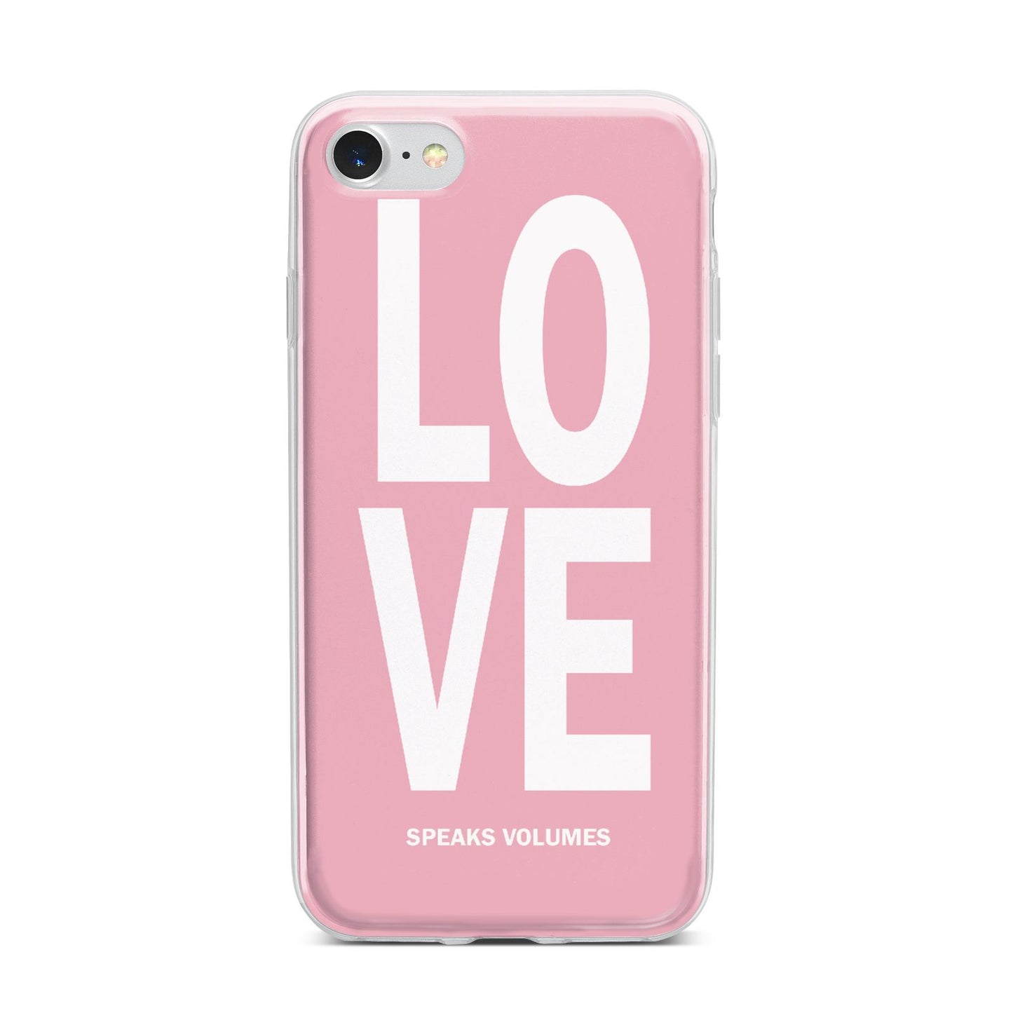 Valentines Love Speaks Volumes iPhone 7 Bumper Case on Silver iPhone