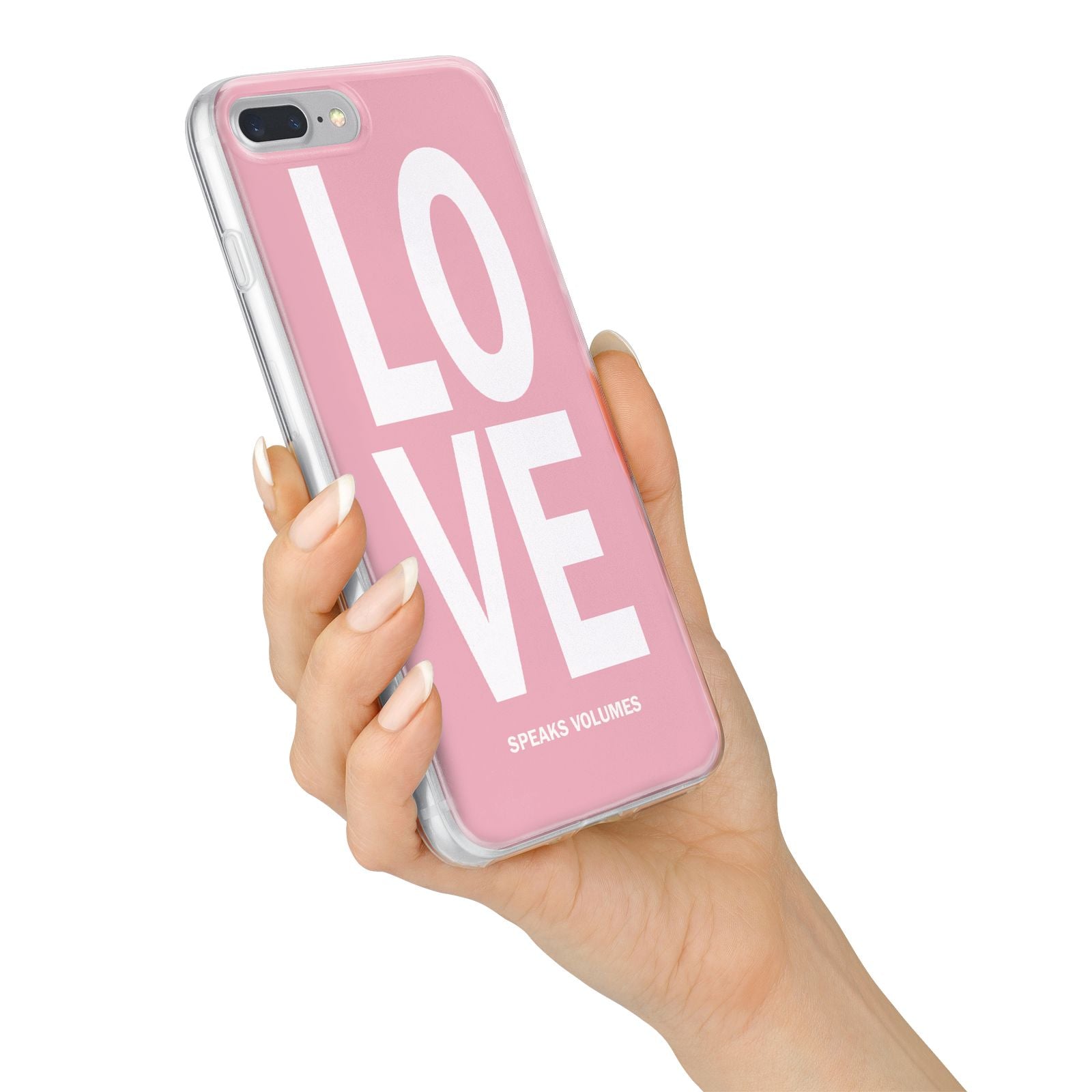 Valentines Love Speaks Volumes iPhone 7 Plus Bumper Case on Silver iPhone Alternative Image