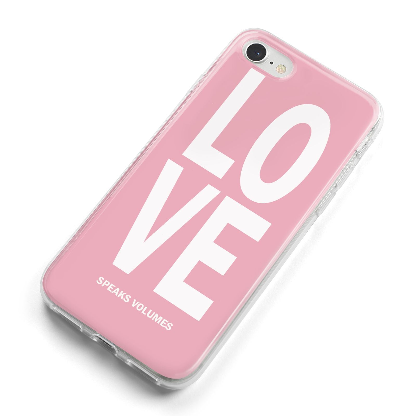 Valentines Love Speaks Volumes iPhone 8 Bumper Case on Silver iPhone Alternative Image
