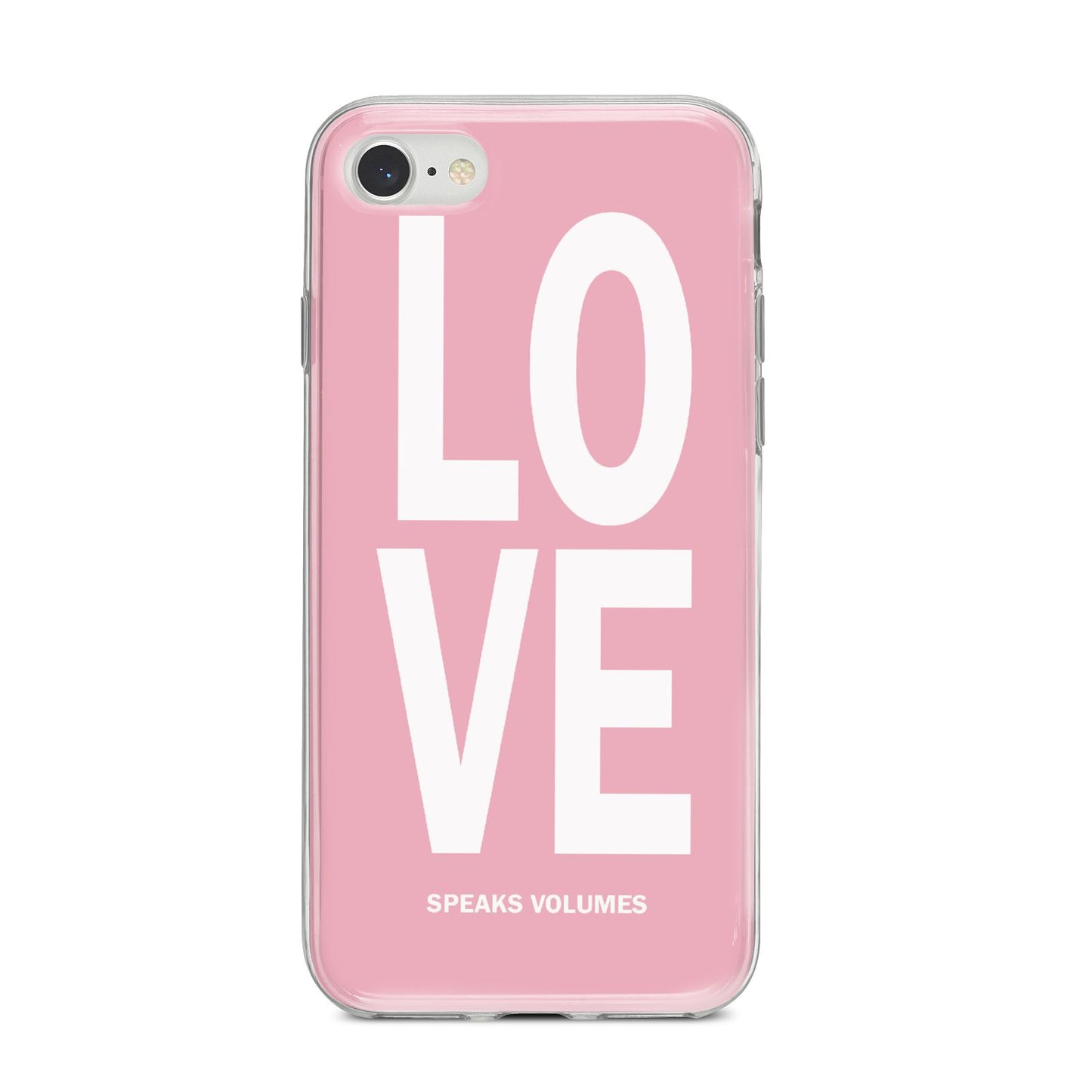 Valentines Love Speaks Volumes iPhone 8 Bumper Case on Silver iPhone