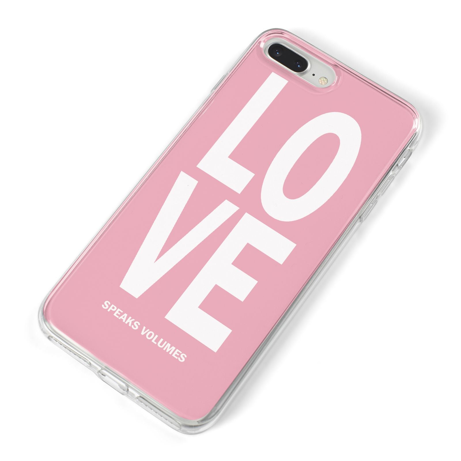 Valentines Love Speaks Volumes iPhone 8 Plus Bumper Case on Silver iPhone Alternative Image