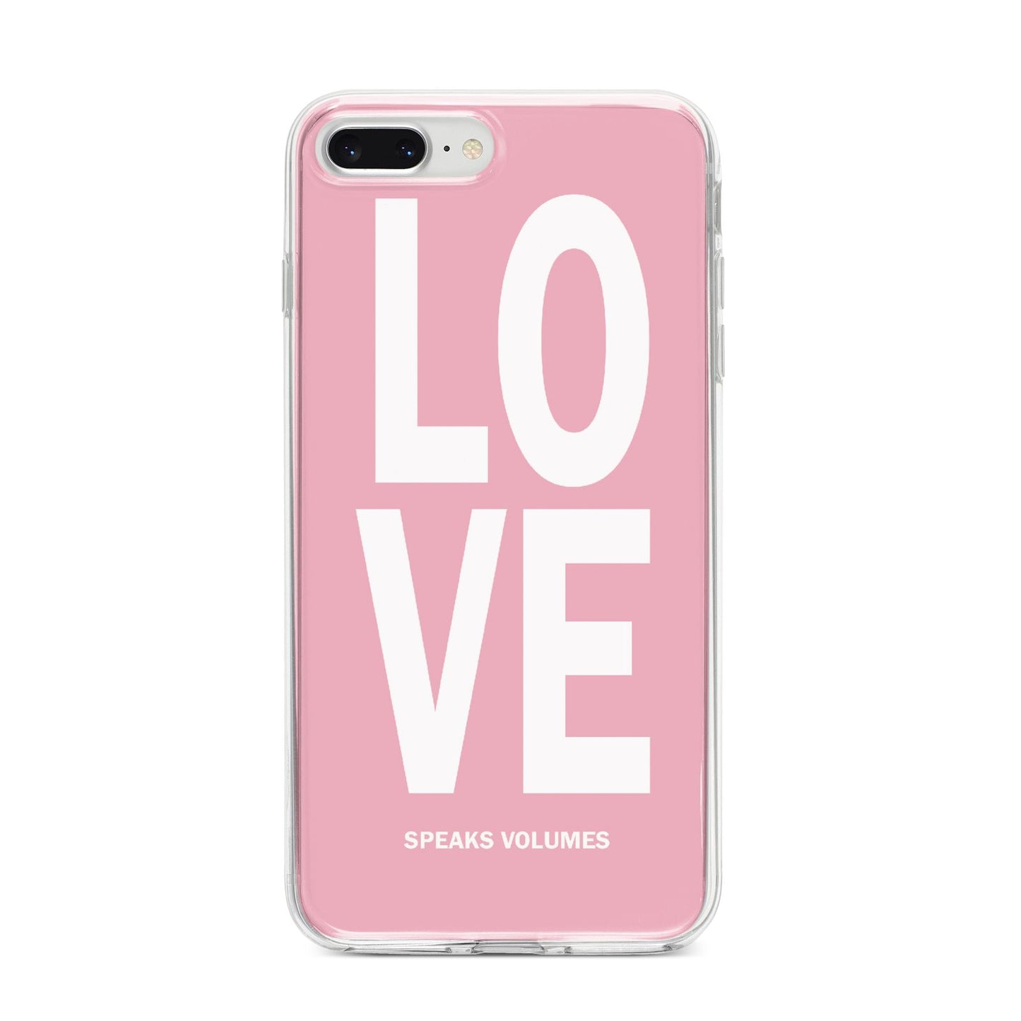 Valentines Love Speaks Volumes iPhone 8 Plus Bumper Case on Silver iPhone