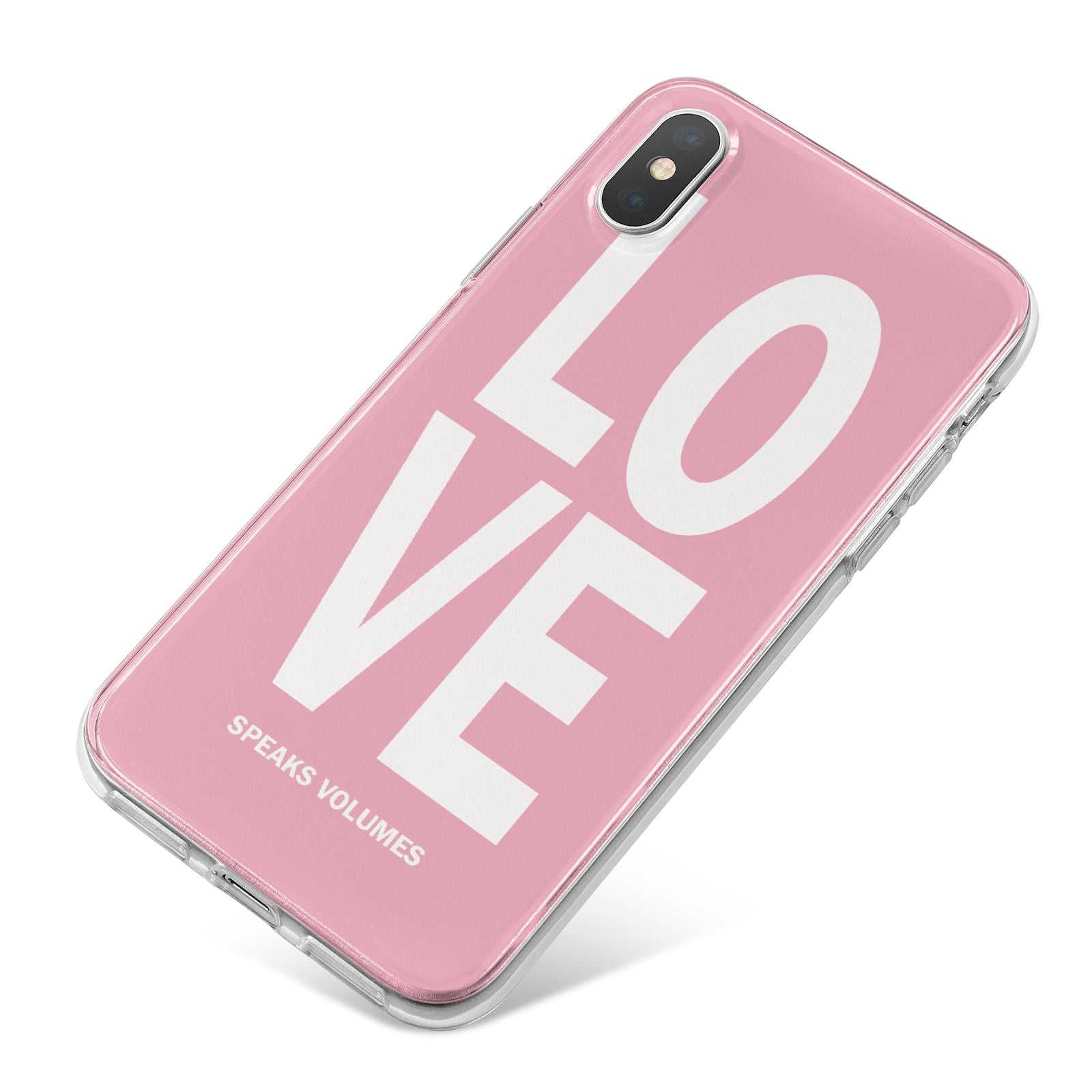 Valentines Love Speaks Volumes iPhone X Bumper Case on Silver iPhone